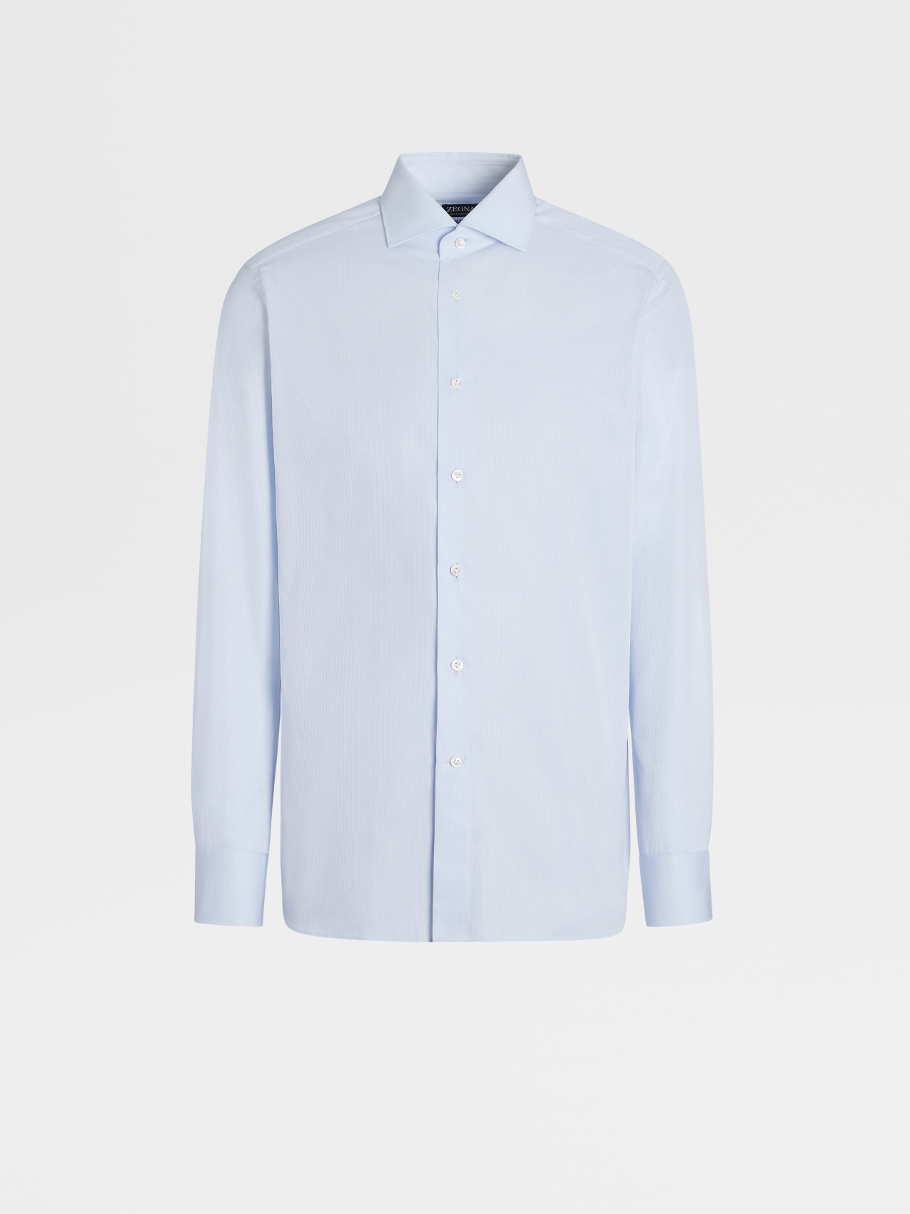 Light Blue Centoventimila Cotton Micro-striped Shirt